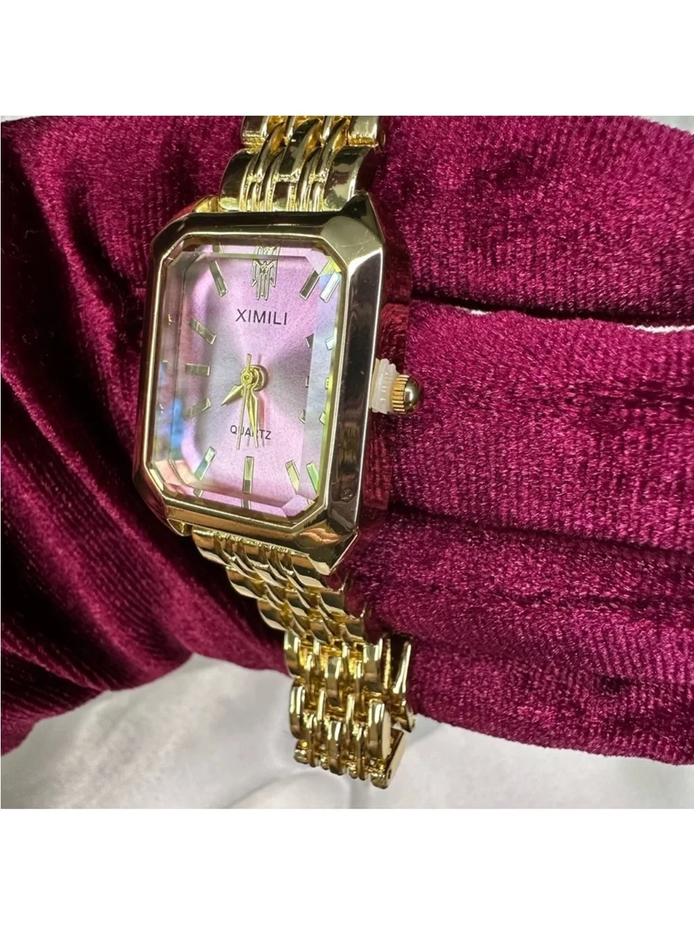 New 24k Gold Plated Purple Face Women's Watch